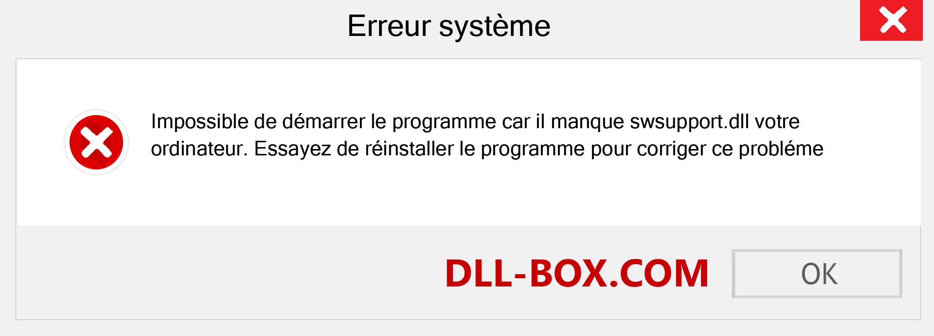 Le fichier swsupport.dll est manquant ?. Télécharger pour Windows 7, 8, 10 - Correction de l'erreur manquante swsupport dll sur Windows, photos, images